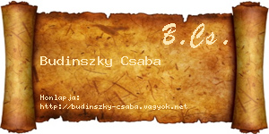 Budinszky Csaba névjegykártya